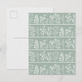 Aardige zachte saliegroene whimische kunst briefkaart