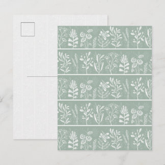 Aardige zachte saliegroene whimische kunst briefkaart