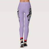 Aardige zebra Paarse achtergrond Schattig Meisjesa Leggings (Achterkant)