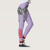 Aardige zebra Paarse achtergrond Schattig Meisjesa Leggings (Rechts)
