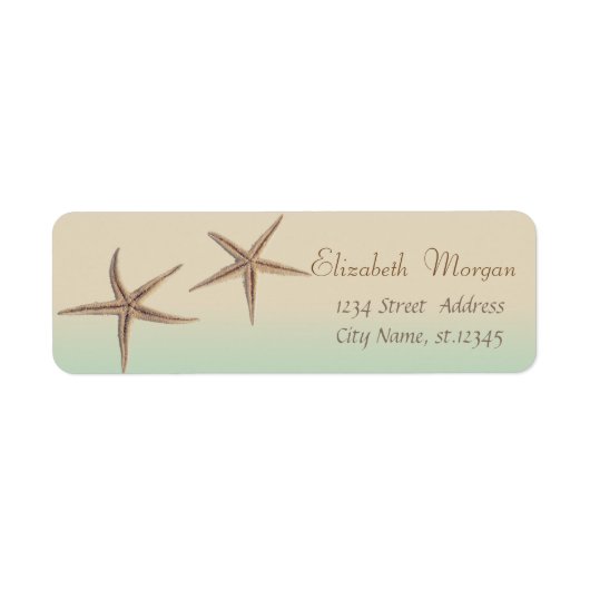 Aardige Zeester ,Tropisch Retouradres Label (Voorkant)