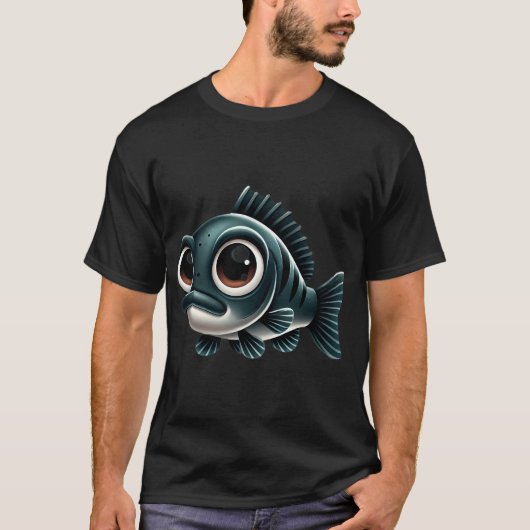 Aardige Zwarte Baars Vis T-shirt (Voorkant)