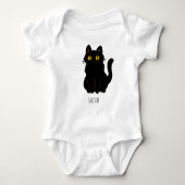 Aardige Zwarte Kat Monogram Naam Romper (Voorkant)