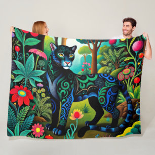 Aardige Zwarte Panter Grote Kat Fleece Deken