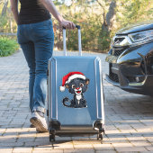 Aardige zwarte panterwelp met kerstmuts sticker (Koffer Insitu)