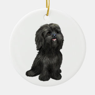 Aardige Zwarte Shih Tzu - Alleen het Hondornament Keramisch Ornament