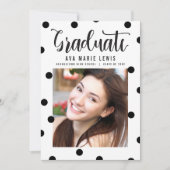 Aardige Zwarte Stippen Afstudeer Uitnodiging (Voorkant)