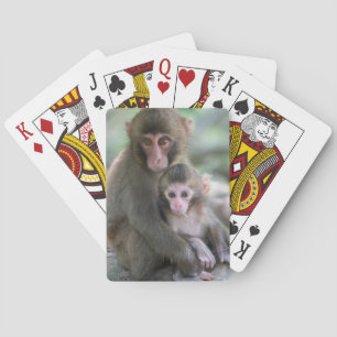 Aardigste baby dieren Japanse makaken Pokerkaarten