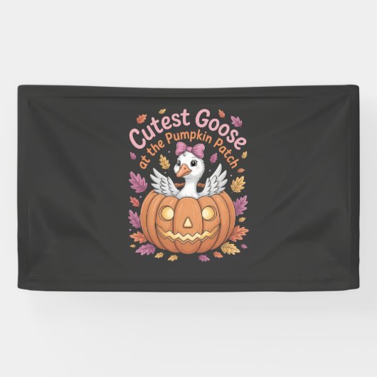 Aardigste gans bij de pompoenveld Thanksgiving Spandoek (Horizontaal)