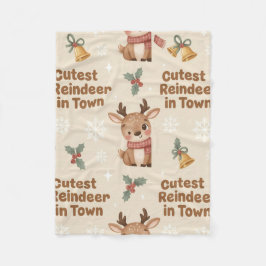 Aardigste Rendier in de Stad Woodland Kerstmis Fleece Deken