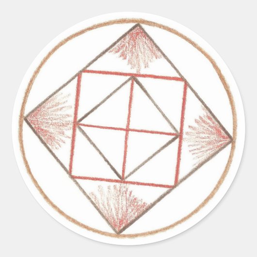 Aarding Mandala Ronde Sticker (Voorkant)