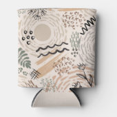 Aardkleuren met abstracte vormdecoratie blikjeskoeler (Voorkant)