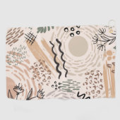 Aardkleuren met abstracte vormdecoratie golfhanddoek (Horizontaal)