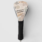Aardkleuren met abstracte vormdecoratie golfheadcover (Voorkant)