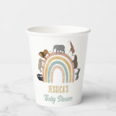 Aardkleuren Regenboogdieren Oerwoud Baby shower Papieren Bekers (Achterkant)