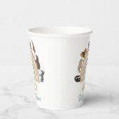 Aardkleuren Regenboogdieren Oerwoud Baby shower Papieren Bekers (Rechts)