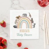 Aardkleuren Regenboogdieren Oerwoud Baby shower Servet (Insitu)