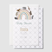 Aardkleuren Regenboogdieren Oerwoud Baby shower Vellum Uitnodigingen (Offset (Uitnodiging))