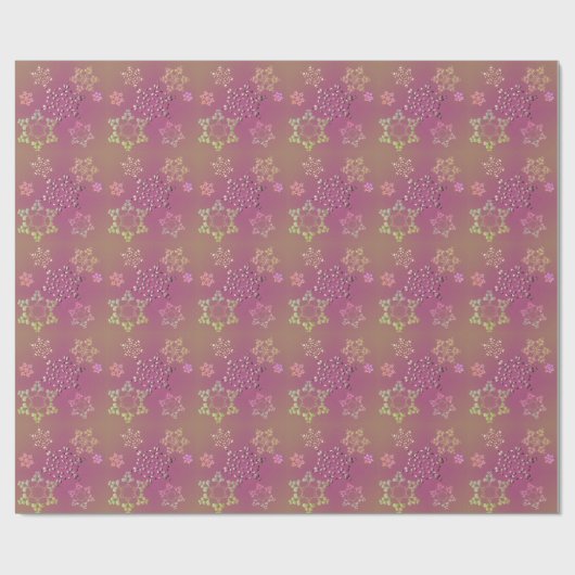 Aardkleurensnowflakes Cadeaupapier (Vlak)