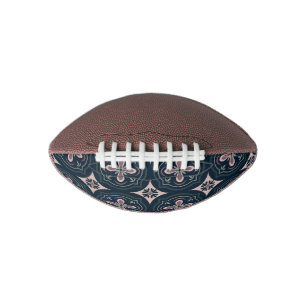 aardkleurige bloemige geometrische tegels american football