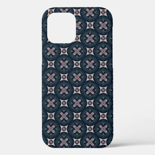 aardkleurige bloemige geometrische tegels Case-Mate iPhone case (Achterkant)