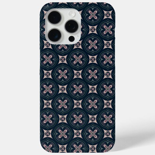 aardkleurige bloemige geometrische tegels Case-Mate iPhone case (Achterkant)