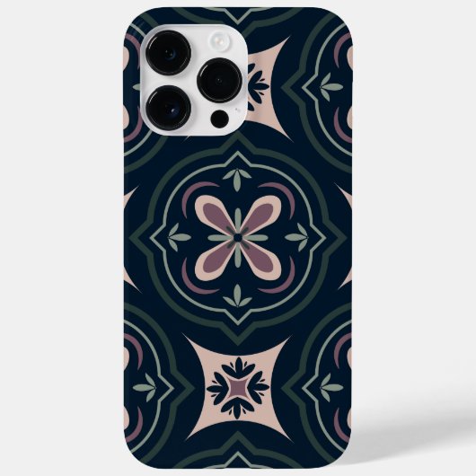 aardkleurige bloemige geometrische tegels Case-Mate iPhone case (Achterkant)