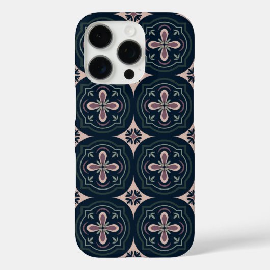 aardkleurige bloemige geometrische tegels Case-Mate iPhone case (Achterkant)