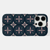 aardkleurige bloemige geometrische tegels Case-Mate iPhone case (Achterkant (horizontaal))