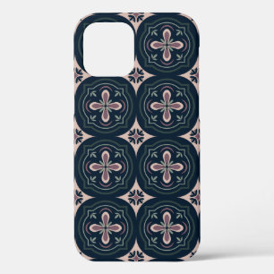 aardkleurige bloemige geometrische tegels Case-Mate iPhone case
