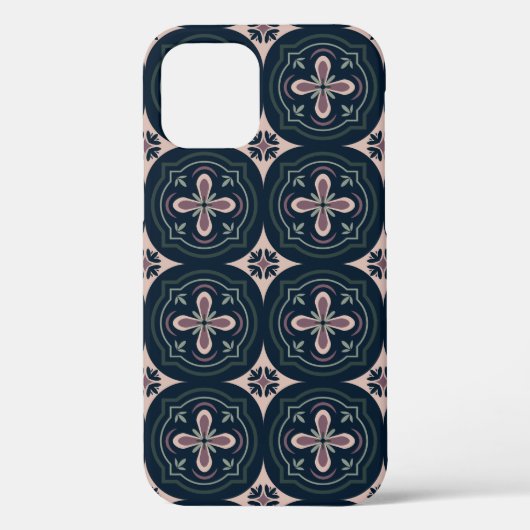 aardkleurige bloemige geometrische tegels Case-Mate iPhone case (Achterkant)