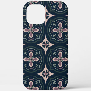 aardkleurige bloemige geometrische tegels Case-Mate iPhone case