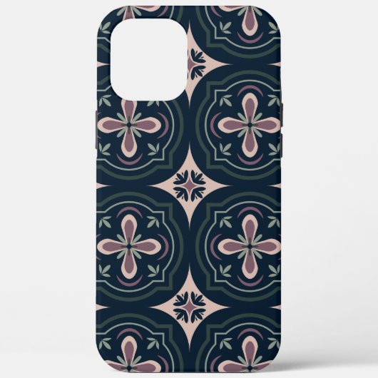 aardkleurige bloemige geometrische tegels Case-Mate iPhone case (Achterkant)