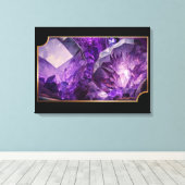 Aardkristallen Edelstenen Amethyst Canvas Afdruk (Insitu (Houten vloer))