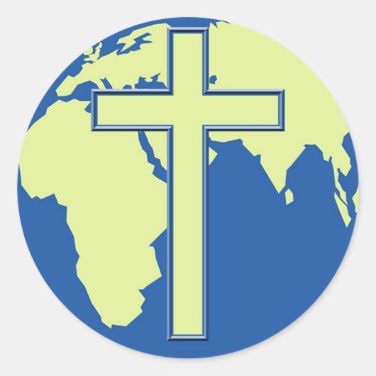 aardkruis ronde sticker (Voorkant)