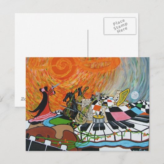 Aardloze muziek briefkaart (Voorkant / Achterkant)