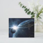 aardmaan en zon briefkaart (Staand voorkant)