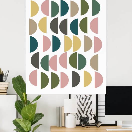 Aardmatig geometrisch ontwerp met modern esthetisc poster (Thuiskantoor)