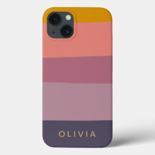 Aardmatige kleurenblokvormen Paarse persoonlijke n Case-Mate iPhone Case