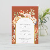 Aardnajaar Botanische Lijst van Floral Arch Weddin Kaart (Staand voorkant)