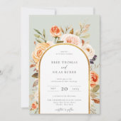 Aardnajaar Botanische Lijst van Floral Arch Weddin Kaart (Voorkant)