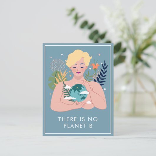 Aardobbermoeder op aarde feestdagenkaart (Staand voorkant)