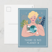 Aardobbermoeder op aarde feestdagenkaart (Voorkant / Achterkant)