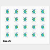 Aardodag op aarde zoals in de hemel van de planeet ronde sticker (Vel)