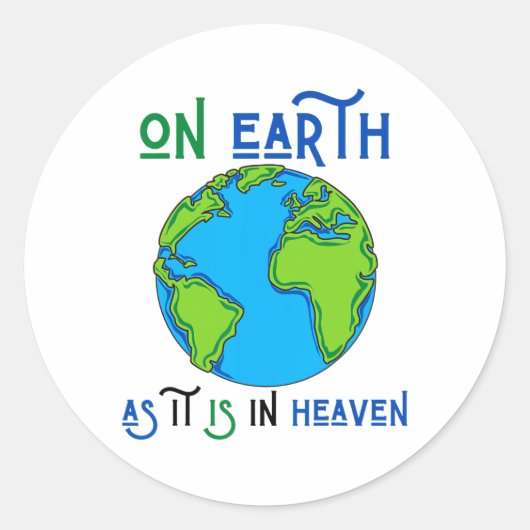 Aardodag op aarde zoals in de hemel van de planeet ronde sticker (Voorkant)