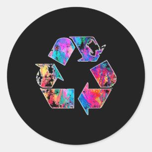 Aardodag  Recyclen hergebruik Logo afval verminder Ronde Sticker