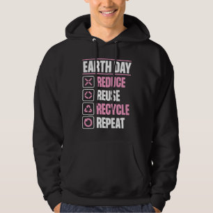 Aardodag reduceren hergebruik Recyclen Herhalingso Hoodie
