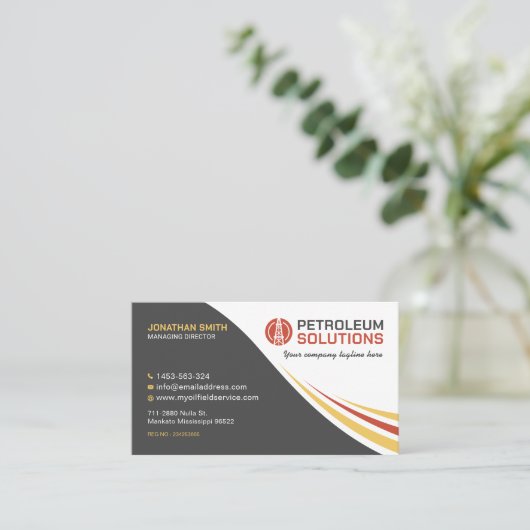 Aardolie, Olieveld, Olie en gas, Olieinstallatie,  Visitekaartje (Staand voorkant)