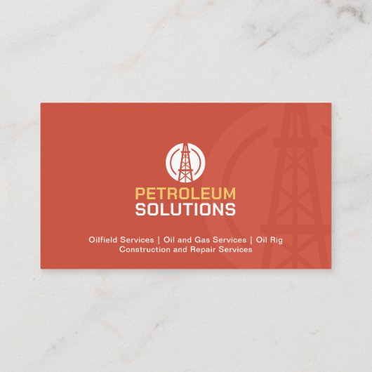 Aardolie, Olieveld, Olie en gas, Olieinstallatie, Visitekaartje (Achterkant)