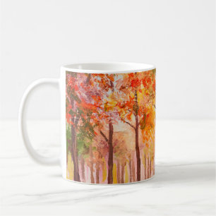 Aardolieschilderlandschap - kleurrijk herfstbos koffiemok